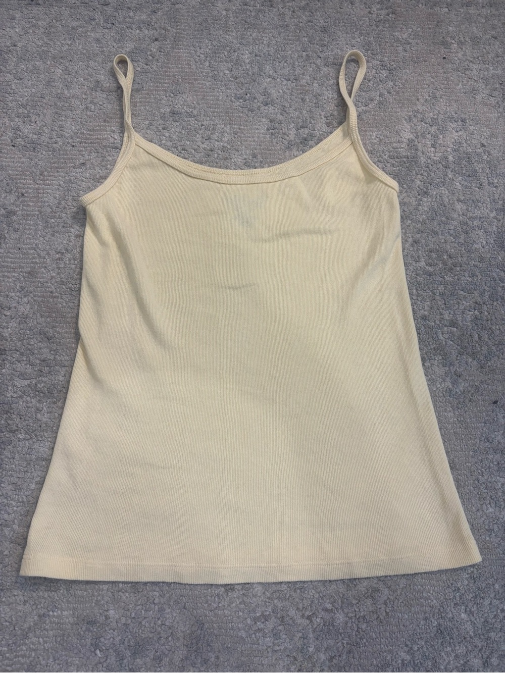 Brandy Melville Pale Yellow Ribbed Spaghetti Strap Camisole